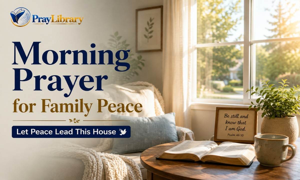 Father praying for peace and patience in his family home.